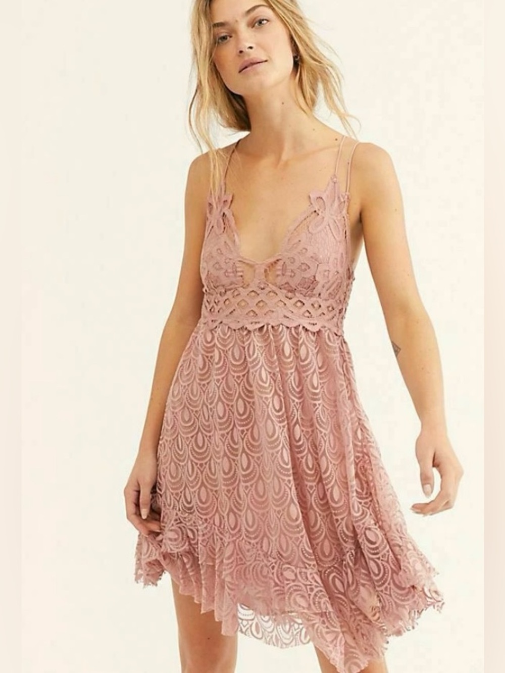 Free People Adella Burnout Lace Dress size Medium